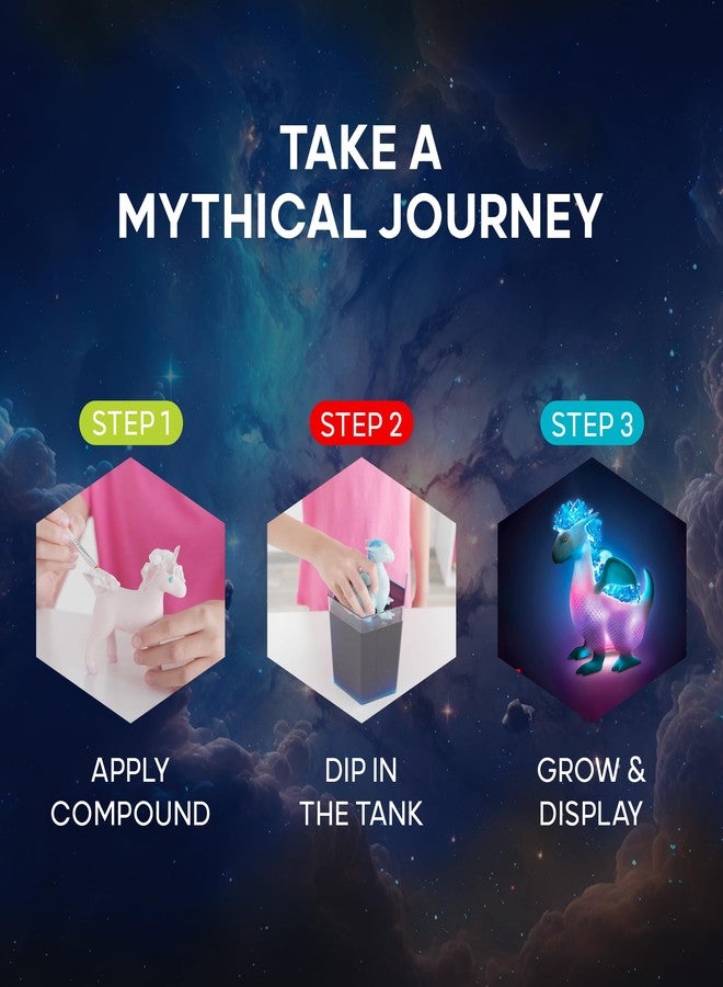 Discovery™ Dragon & Unicorn Crystal Grow Kit, DIY STEM Activity Set, Educational Arts & Crafts for Kids, Children's Chemistry & Science Learning Toy, Fun & Safe Science Project Gift Ages 8+ - Image 3